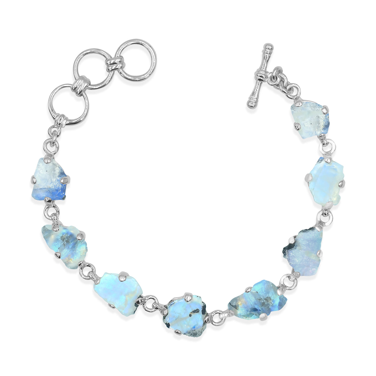 St Barths Rainbow Moonstone Diamond Eterbity Bangle main image 1