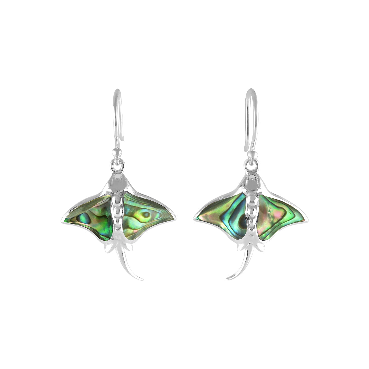 Starborn Gemstone Manta Ray Earrings in Sterling Silver