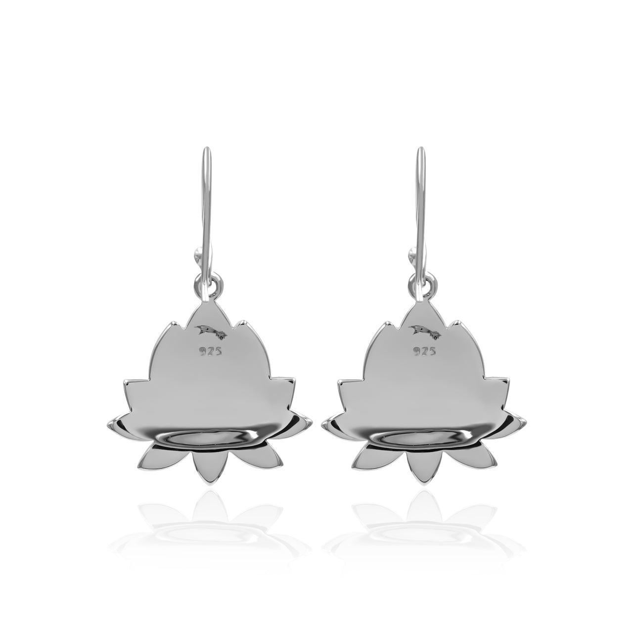 Abalone Shell  Inlay Lotus Earring in Sterling Silver