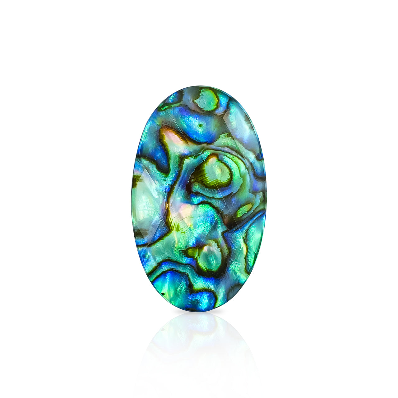 Oval Faceted Abalone Shell Doublet