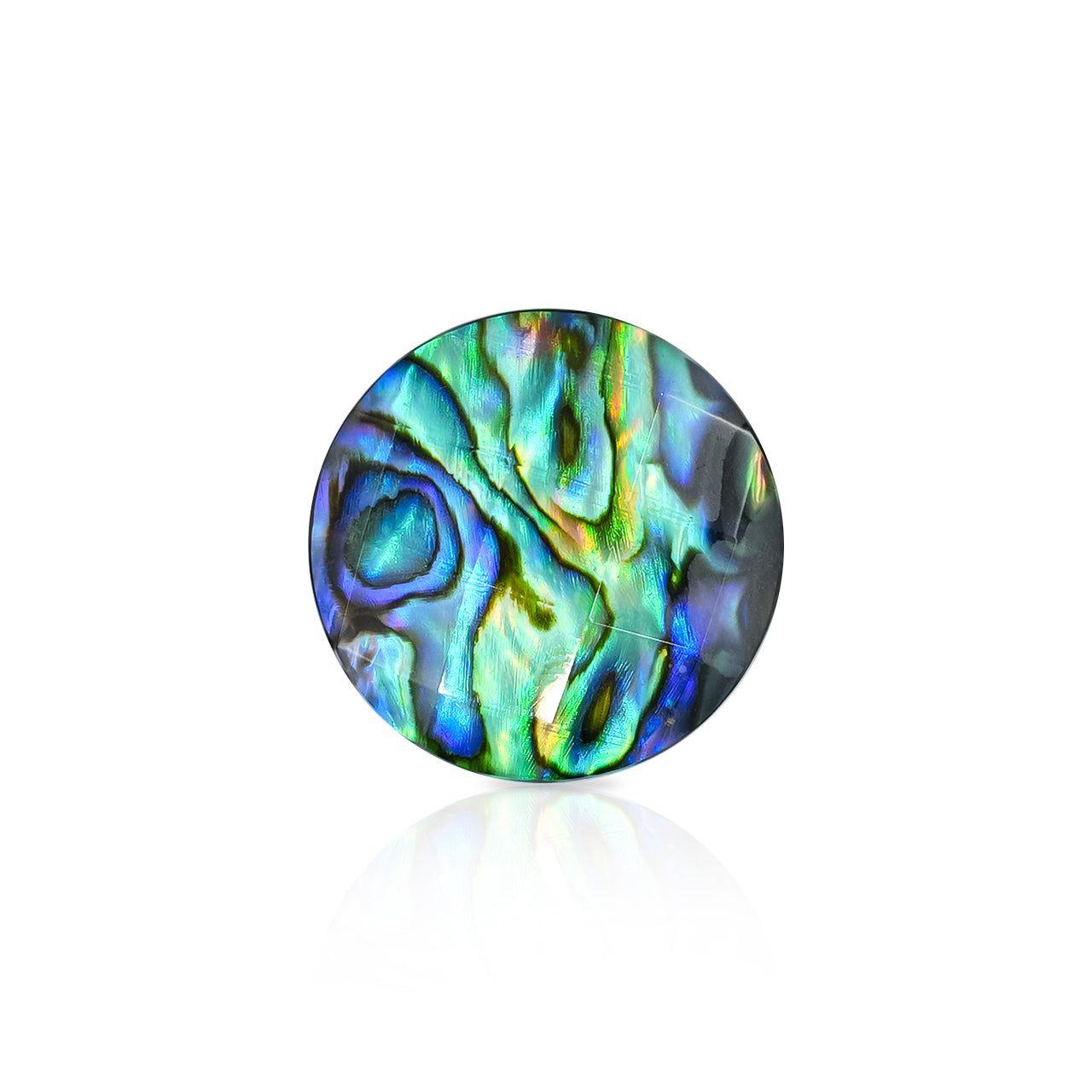 Faceted Abalone Shell Doublet Round Cabochon 20mm