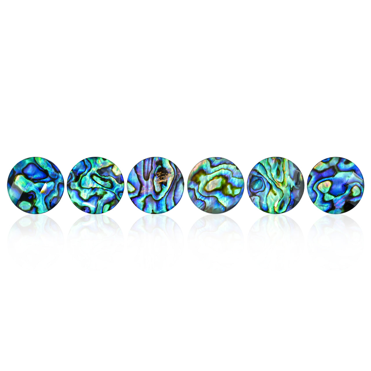 Faceted Abalone Shell Doublet Round Cabochon 20mm