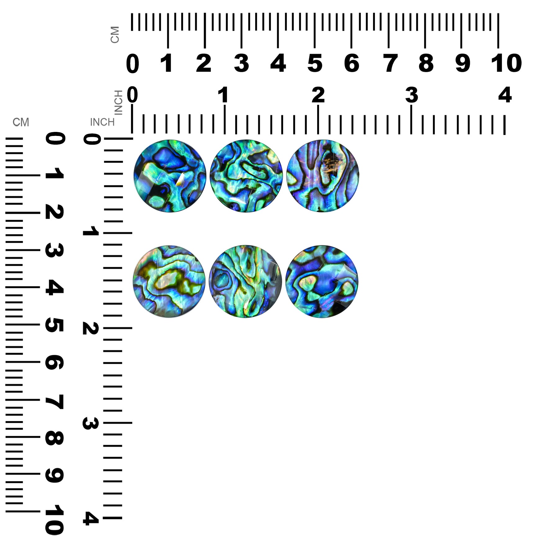 Faceted Abalone Shell Doublet Round Cabochon 20mm