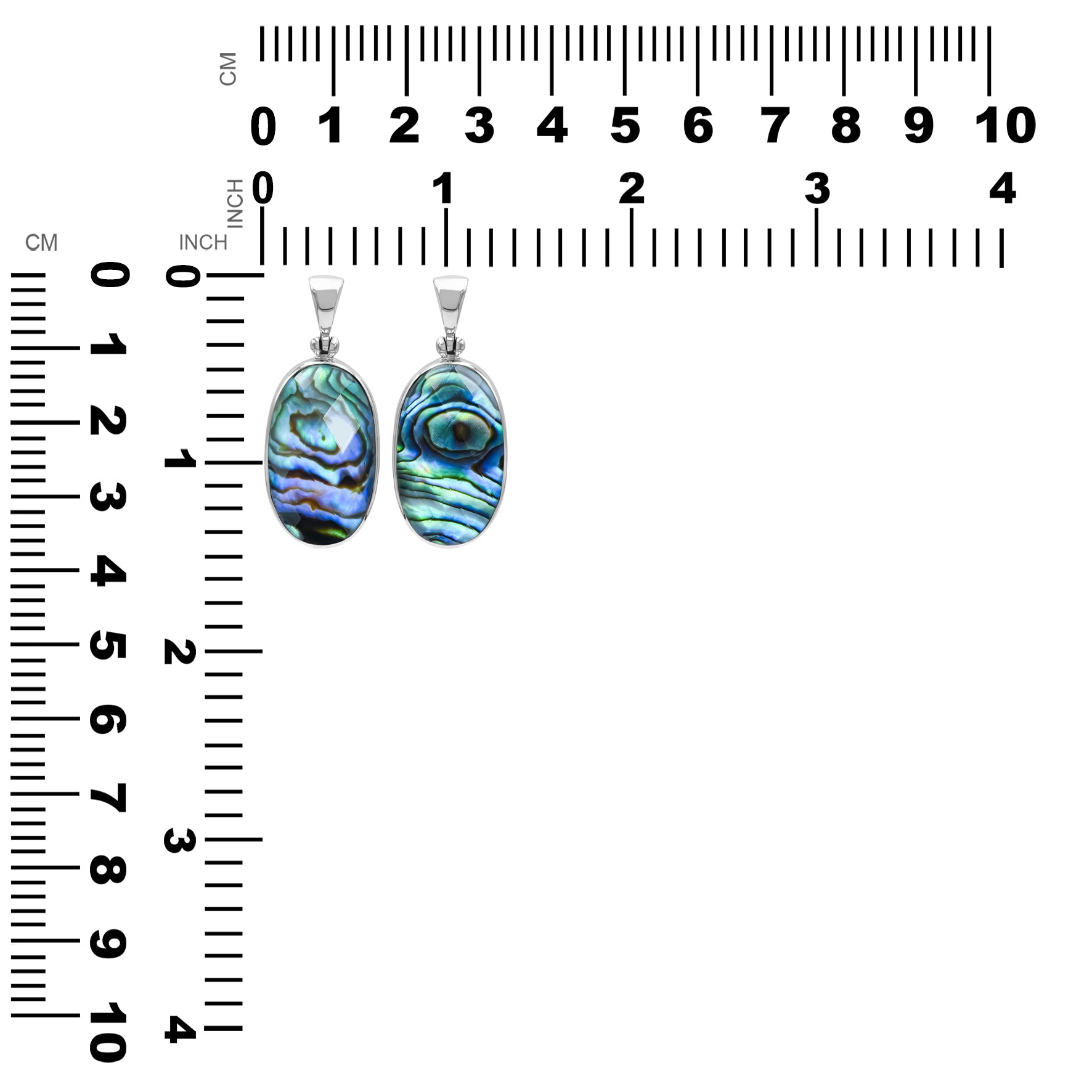 Faceted Abalone Shell Oval Pendant with Quartz Doublet