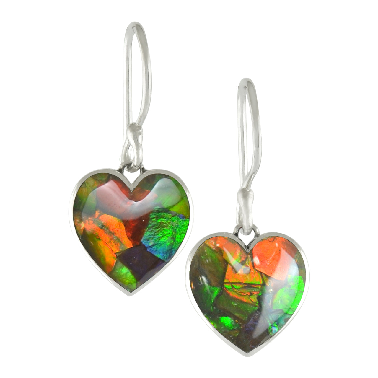 Starborn Gemstones Heart Earrings in Sterling Silver