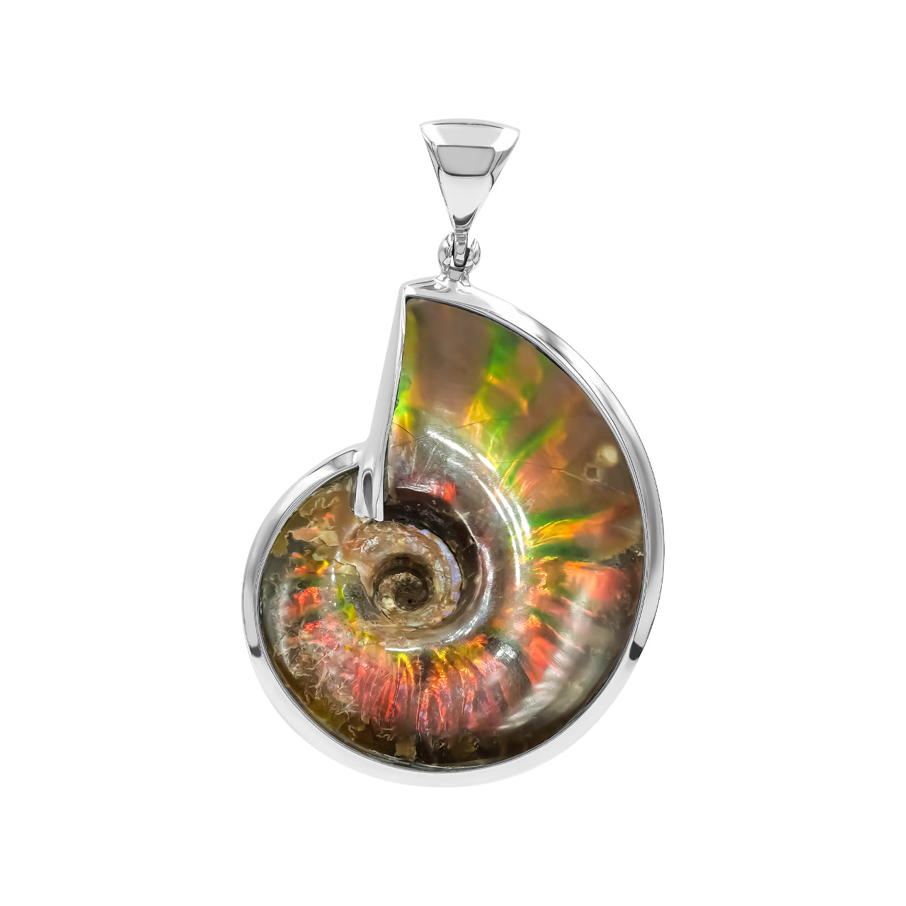 Fossil Red Ammonite Pendant