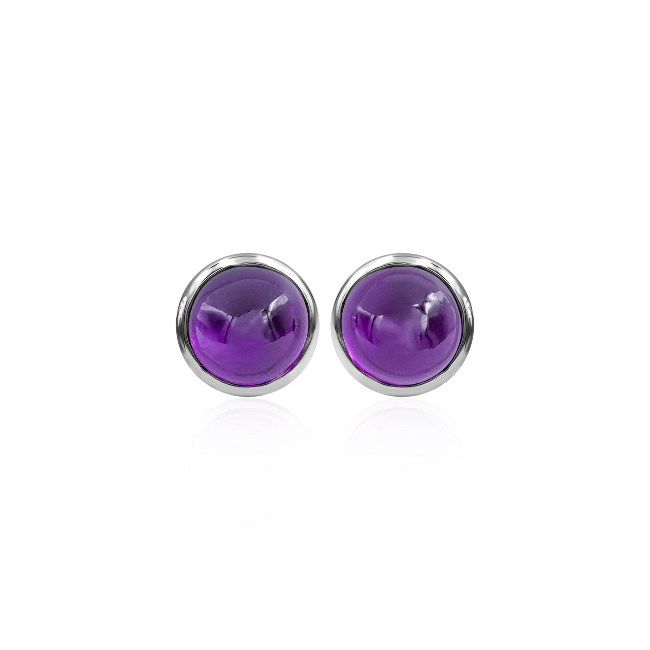 Amethyst Round 5mm Post Style Earrings