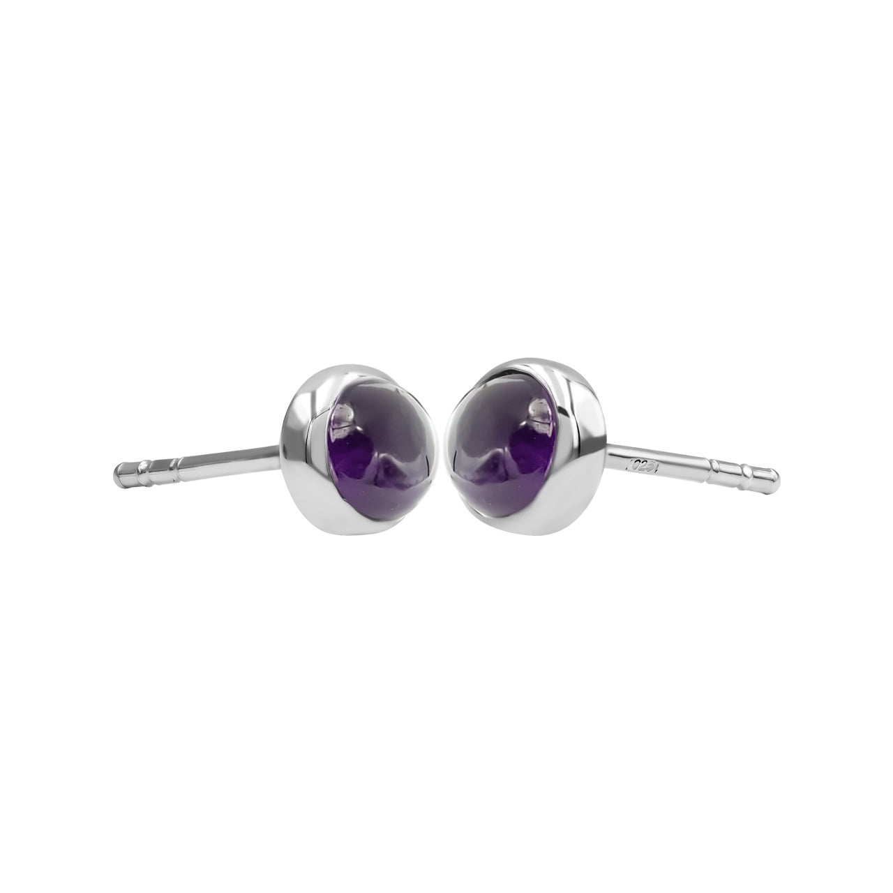 Amethyst Round 5mm Post Style Earrings