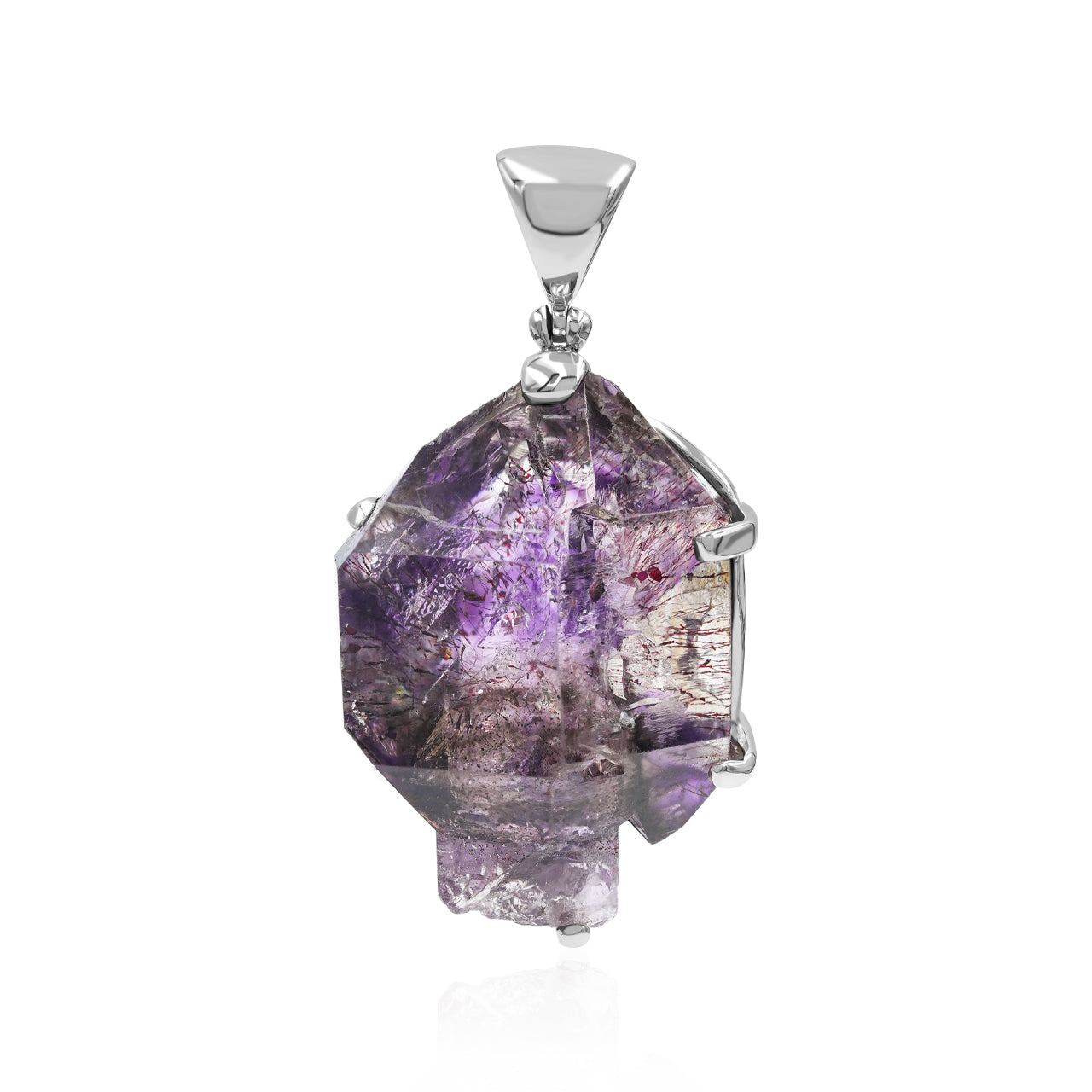 Shangaan Amethyst Crystal Prong Set Pendant