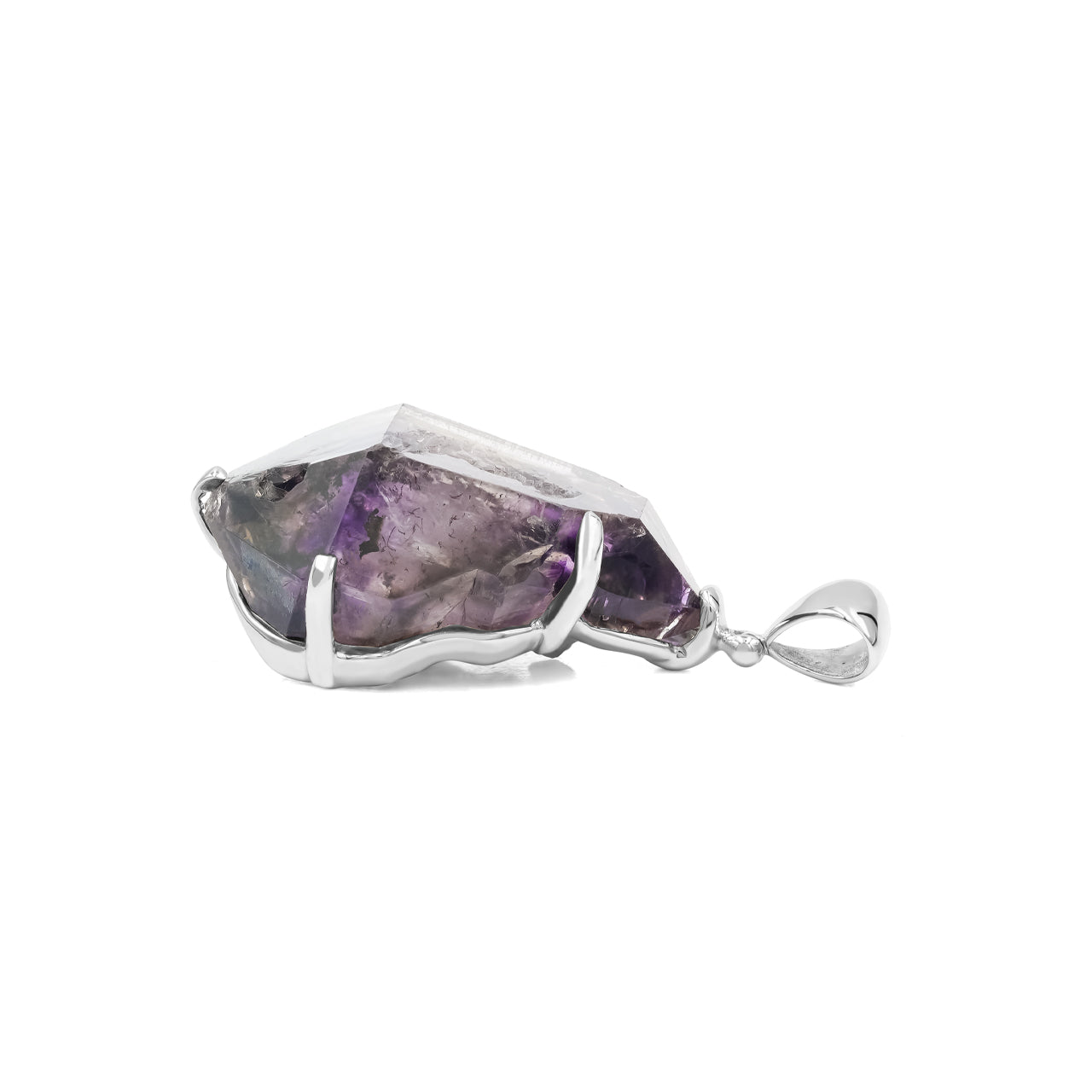 Shangaan Amethyst Crystal Prong Set Pendant