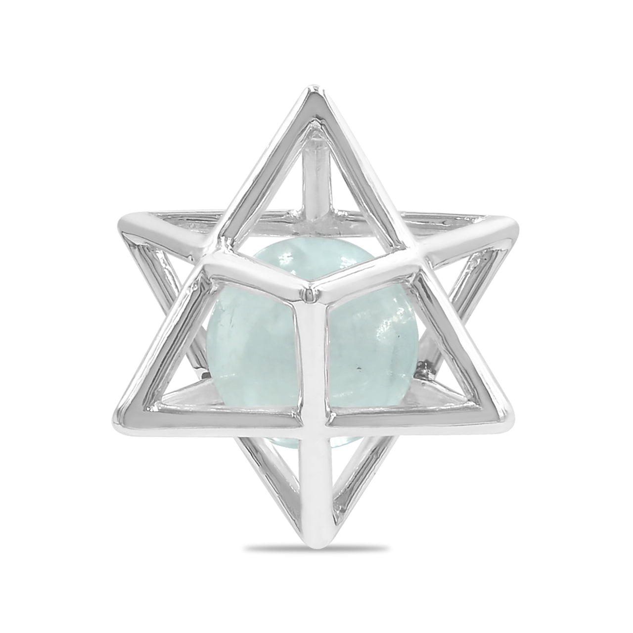 Starborn Merkabah Medium Cage Gemstone Sphere Pendant in Sterling Silver