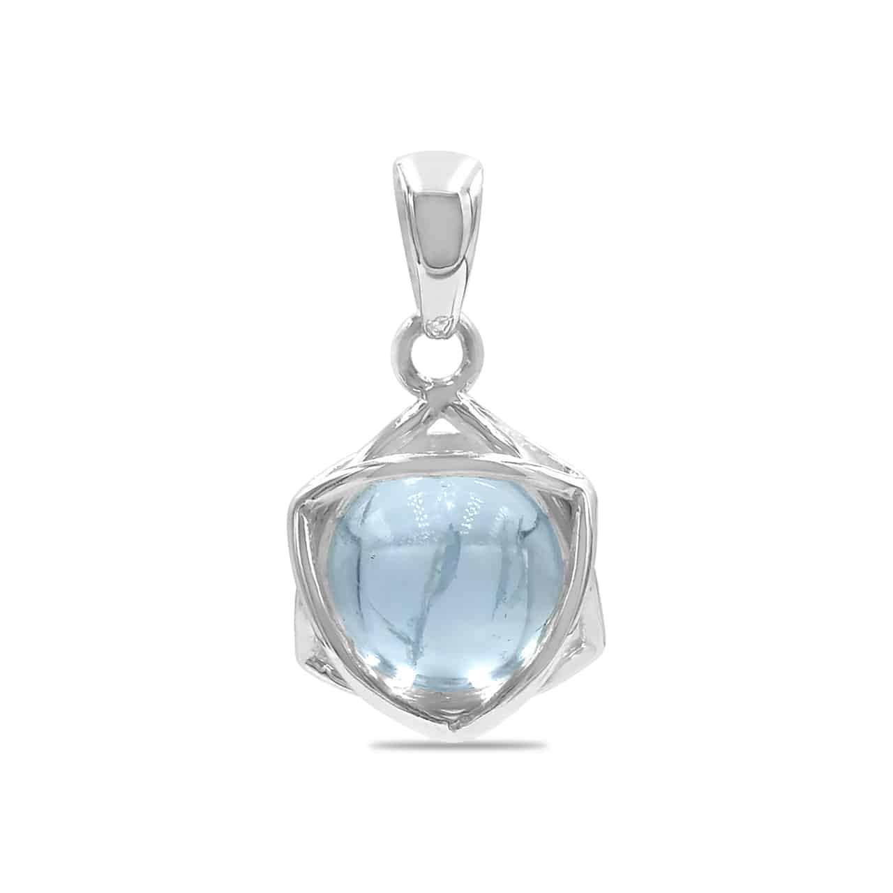 Starborn Gemstone Sphere 6-Point Star Pendant in Sterling Silver