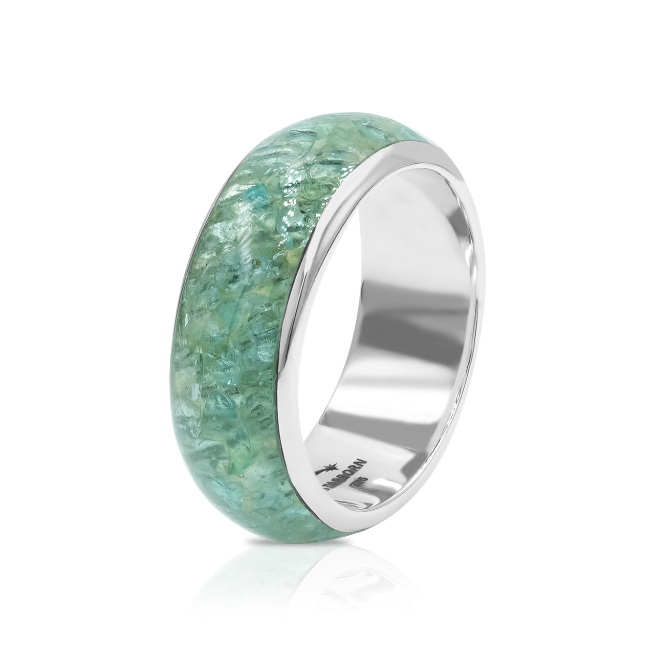 Aquamarine One Field Inlay Ring