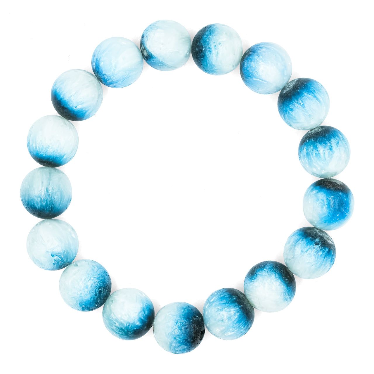 Starborn 10 mm Blue Ice Glacierite Beaded Elastic Bracelet