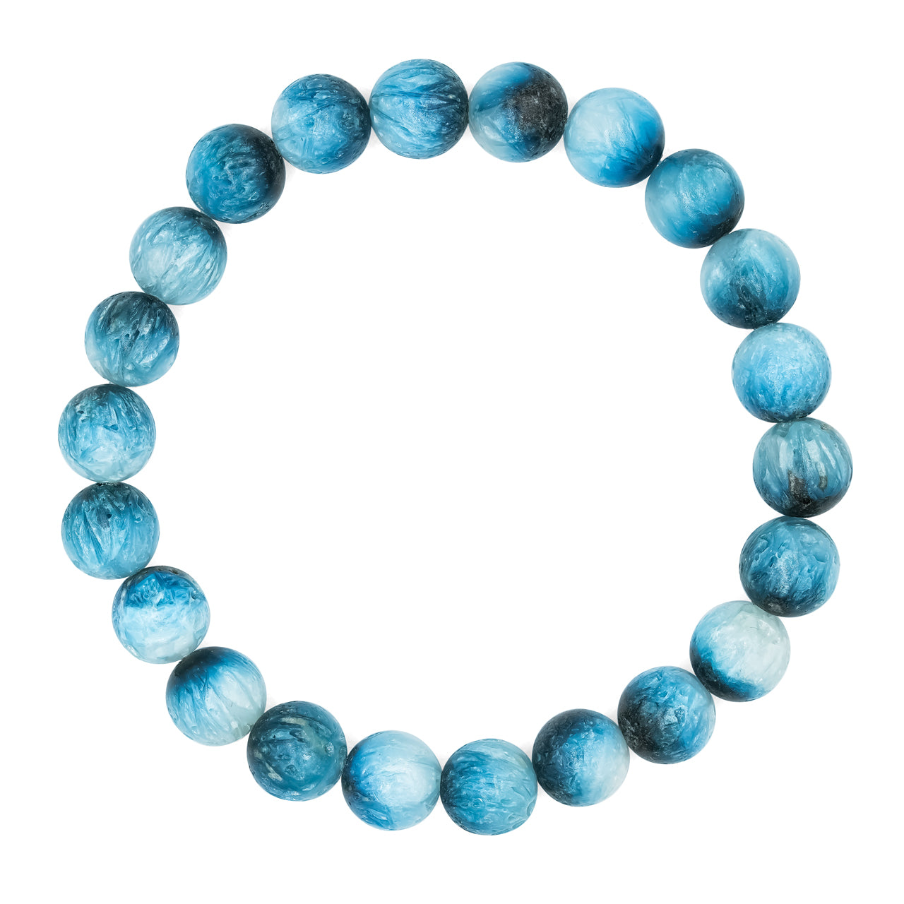 Starborn 8 mm Blue Ice Glacierite Beaded Elastic Bracelet