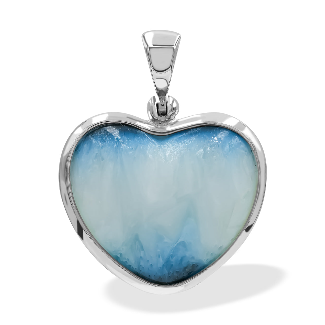 Starborn Blue Ice Glacierite Heart Shaped Pendant in Sterling Silver