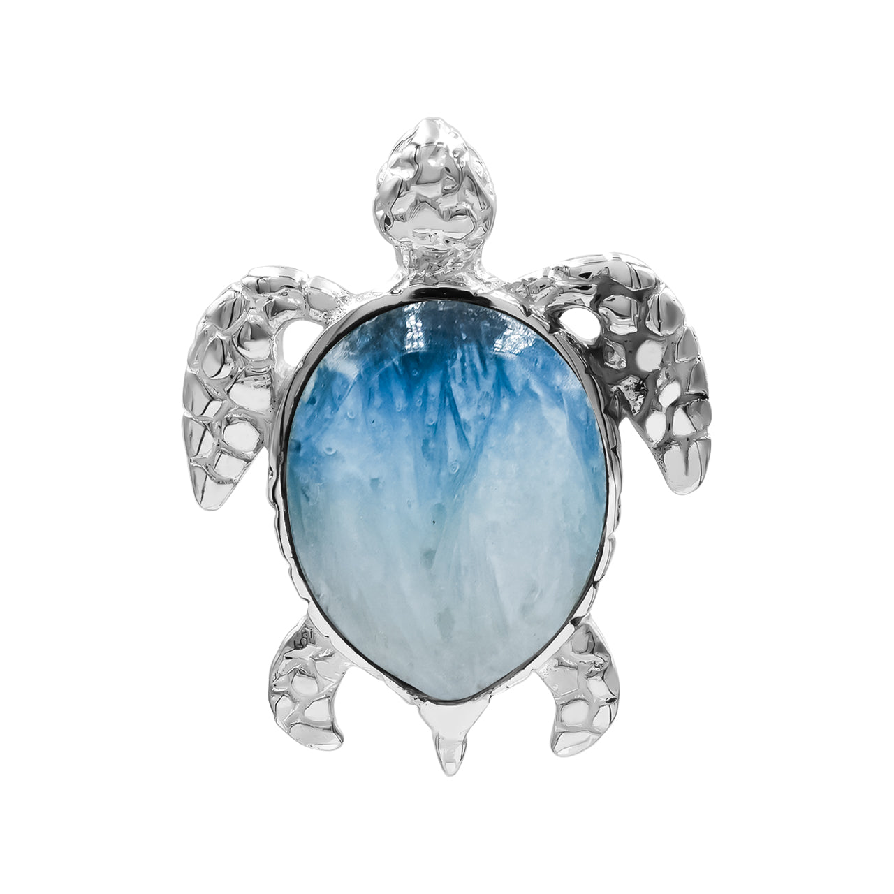 Blue Ice Glacierite Turtle Pendant