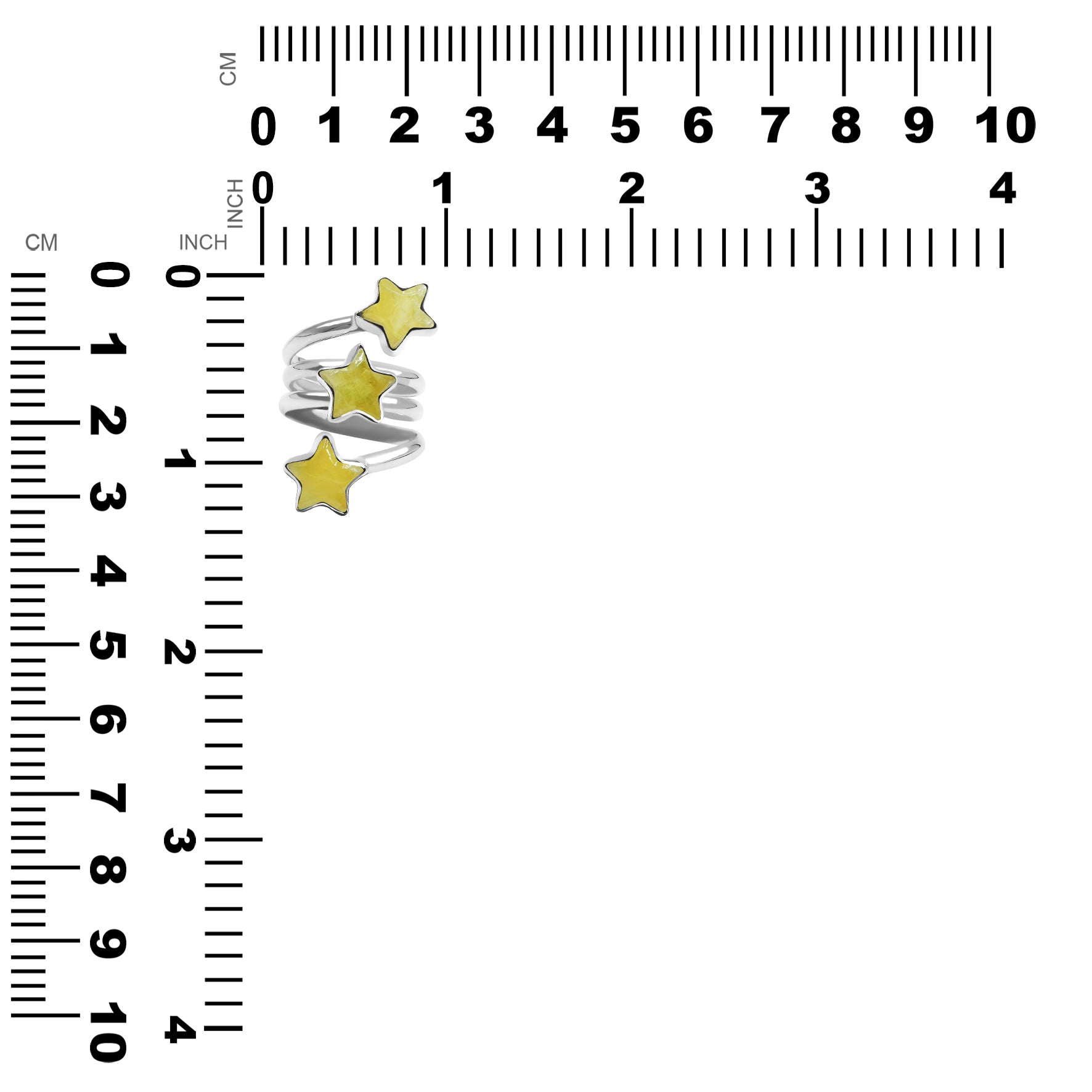 Brucite 3-Stars Spiral Ring