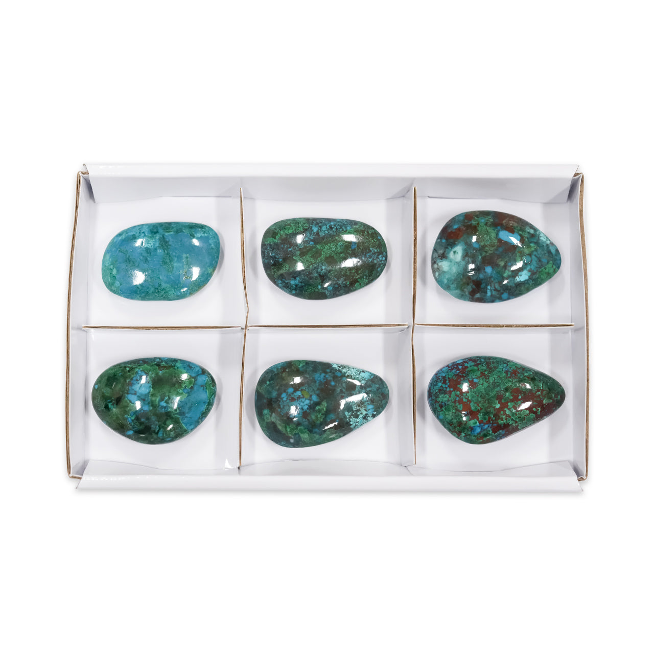 Chrysocolla Polished Freeform Palm Stones 300 grams - 6pcs