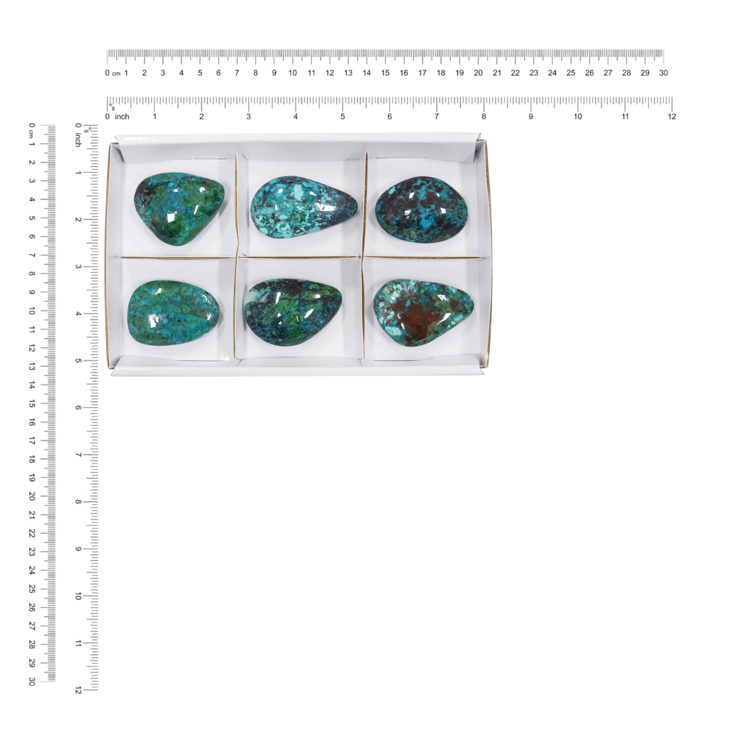 Chrysocolla Polished Freeform Palm Stones 300 grams - 6pcs