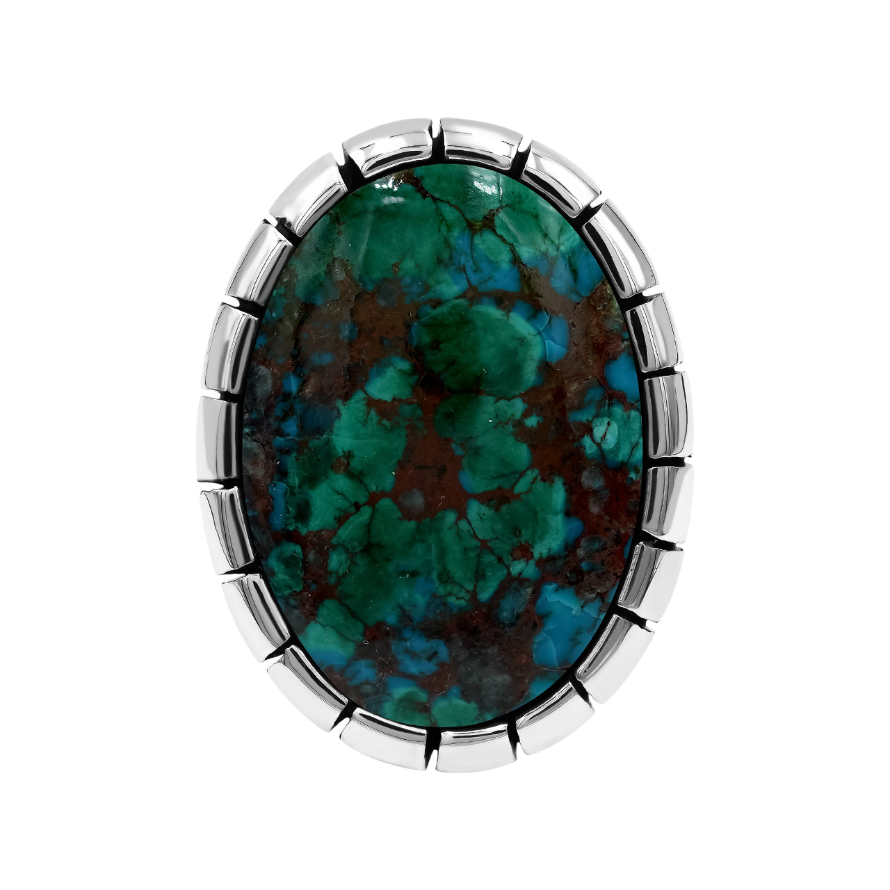 Starborn Chrysocolla Ring with Bali Shank Design in Sterling Silver