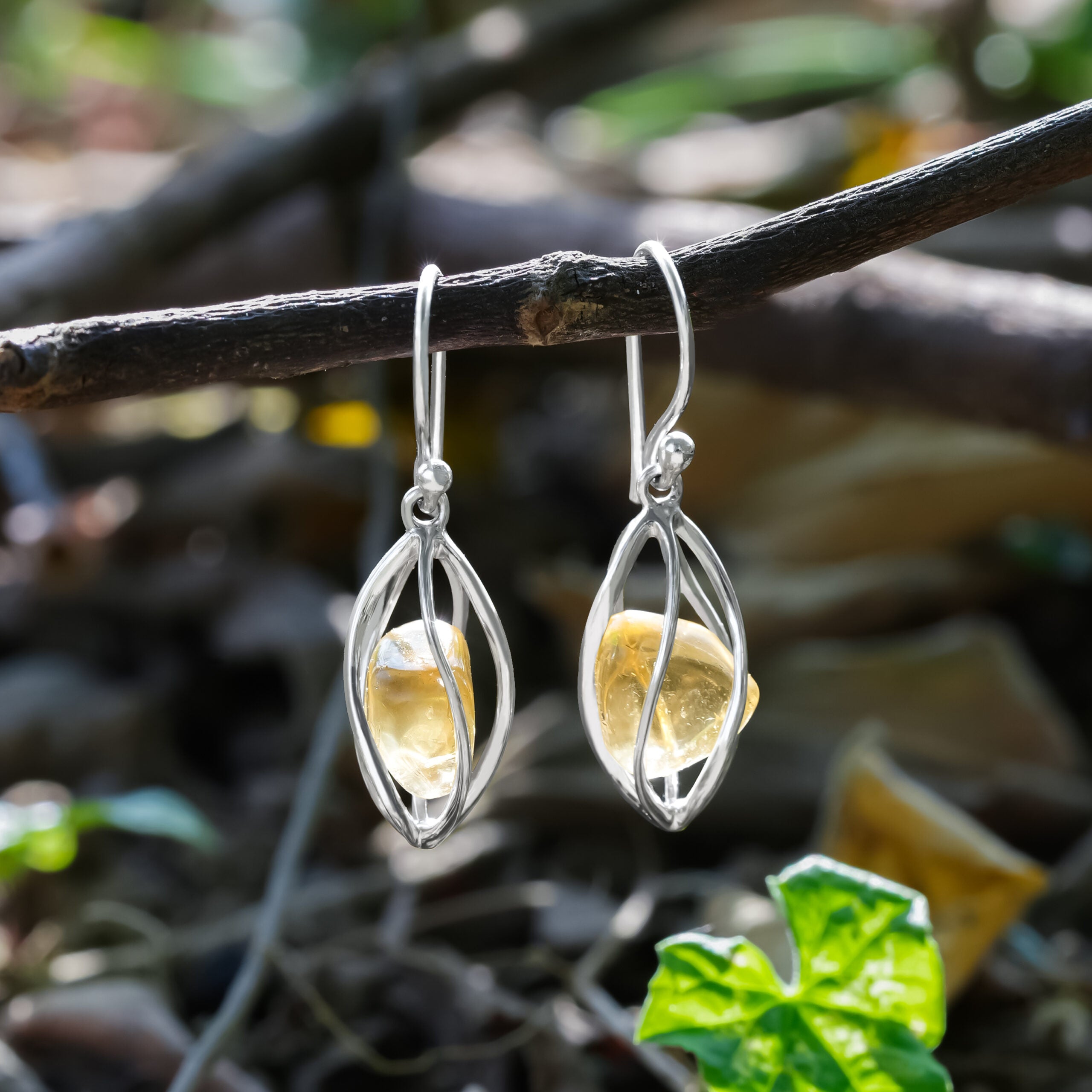 Citrine Cage Earring