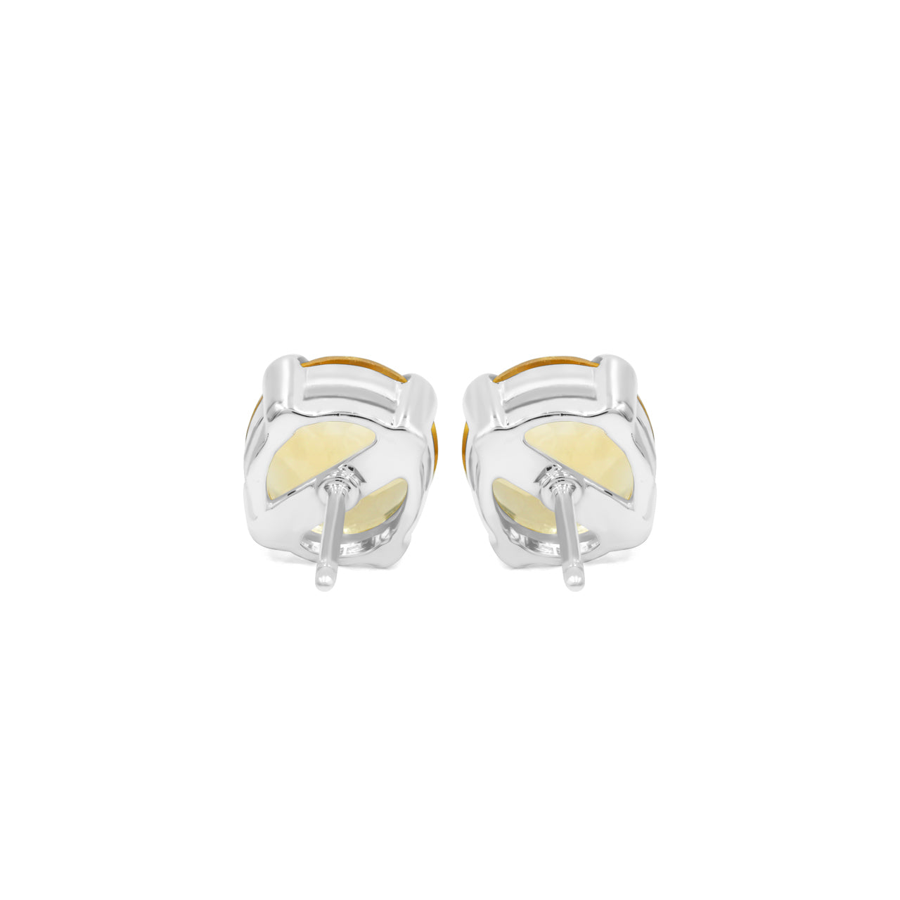 Faceted Citrine Round 9mm Post Earrings