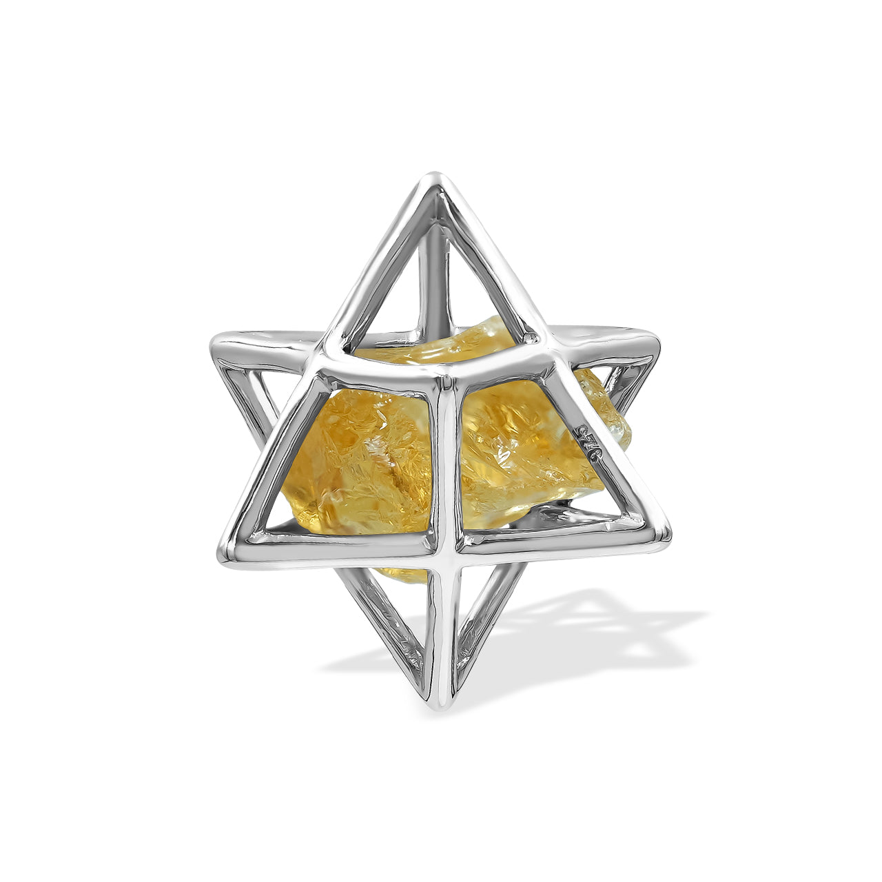 Starborn Merkabah Small Cage Gemstone Pendant in Sterling Silver