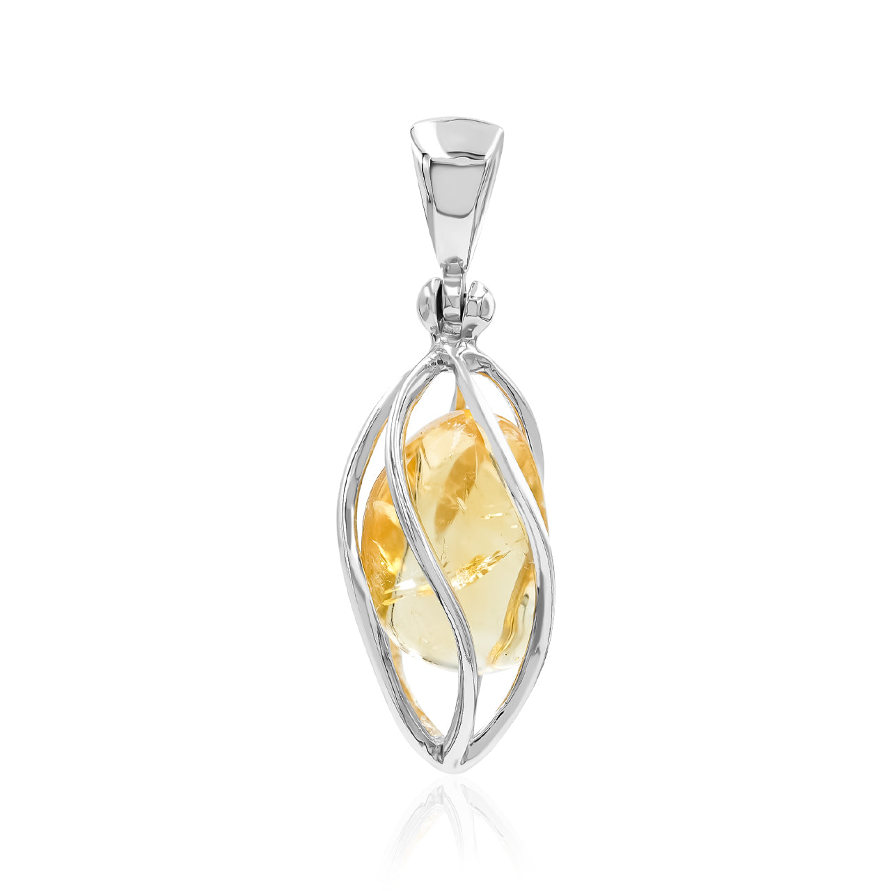 Citrine Spiral Caged Pendant