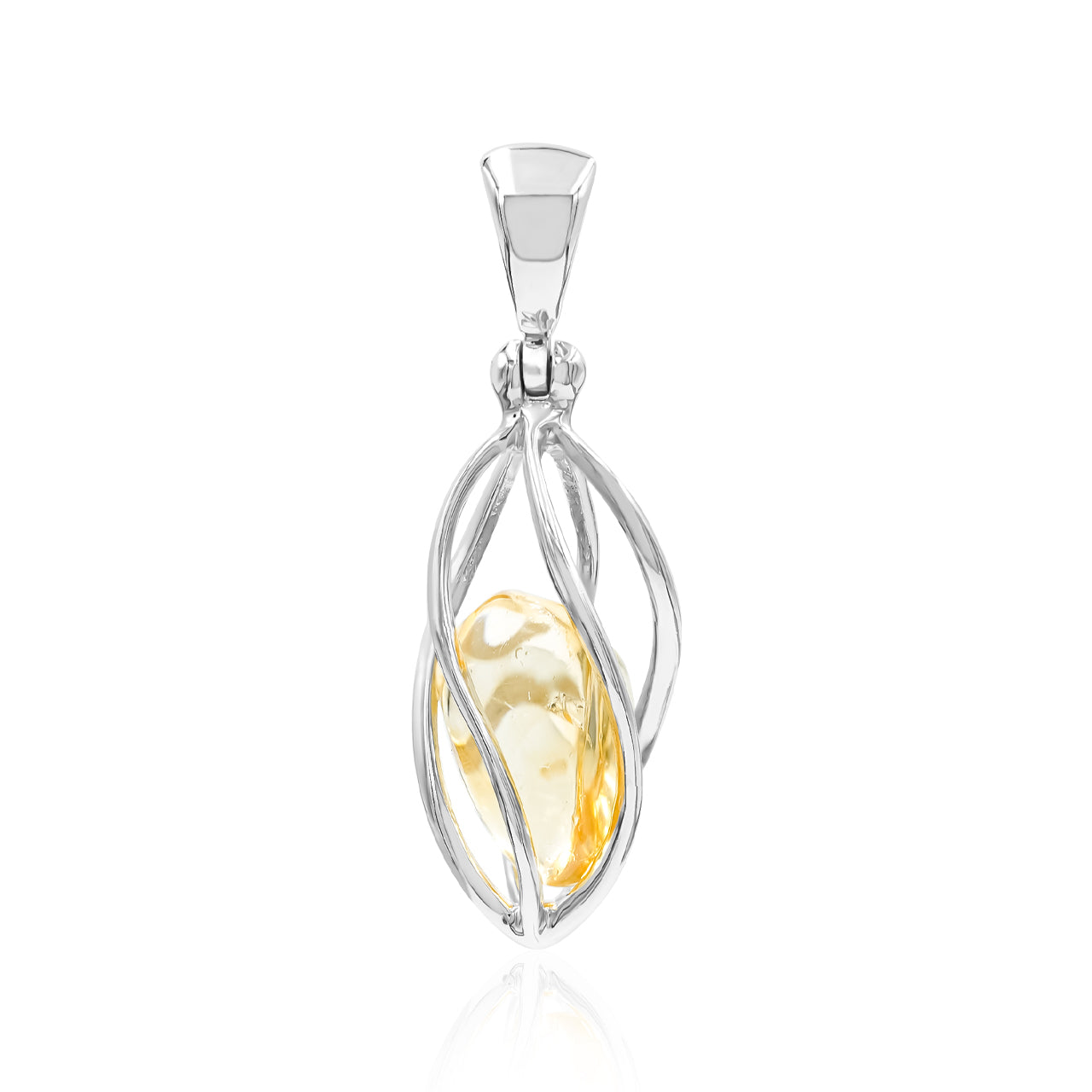 Citrine Spiral Caged Pendant