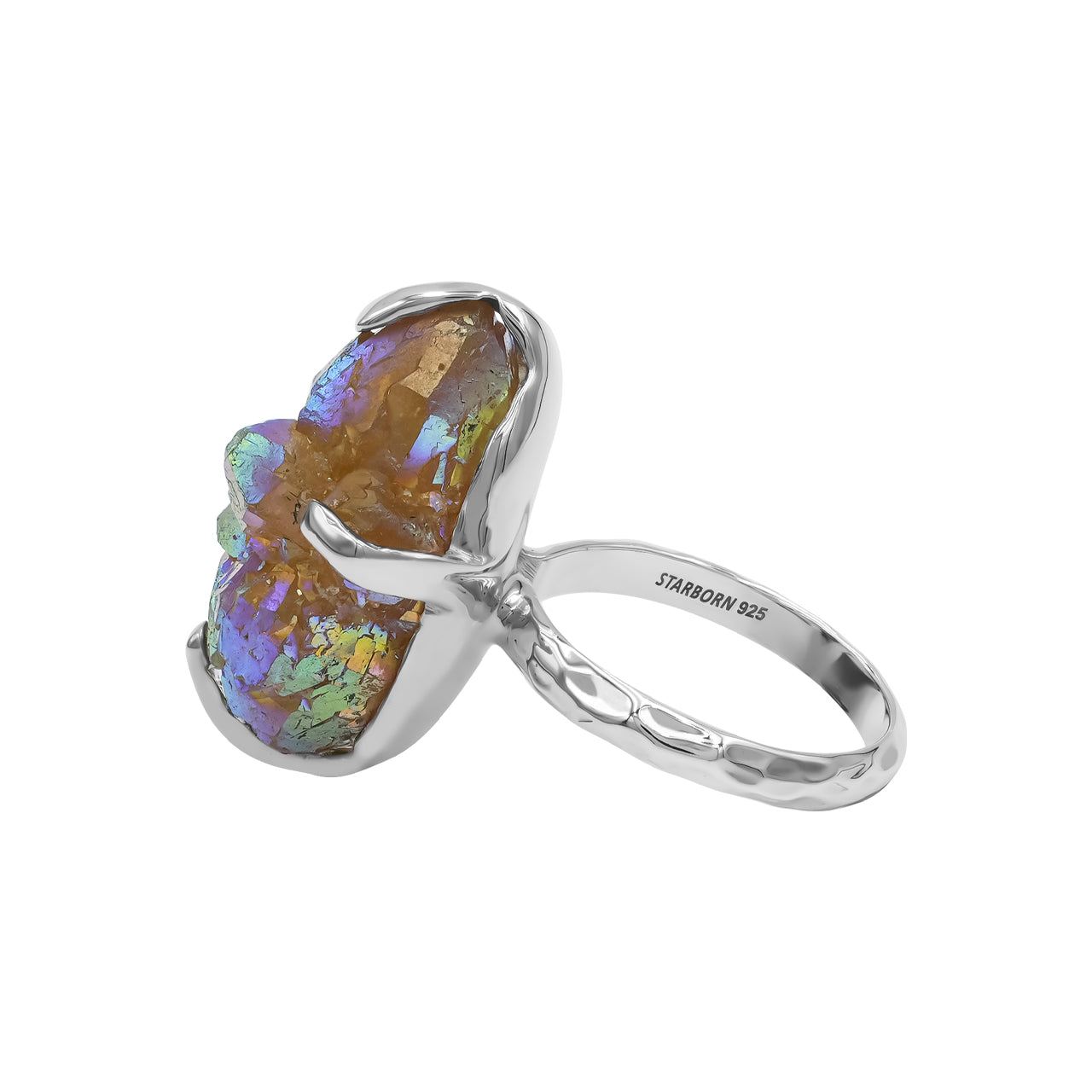 Aura Star Citrine Prong Set Ring