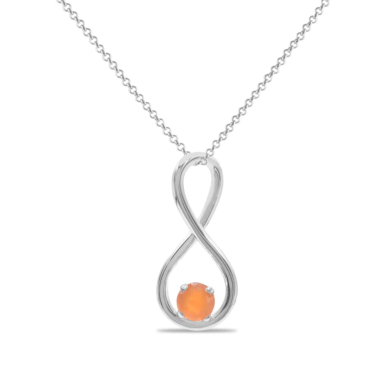 Starborn Faceted Gemstone Infinity Pendant in Fine Sterling Silver