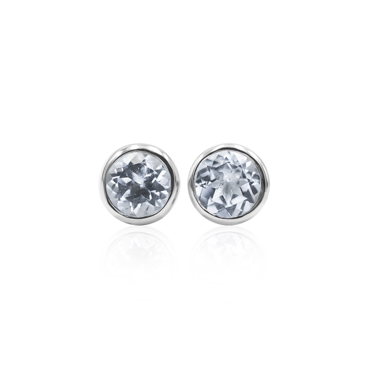 Danburite Round 4mm Post Style Earrings