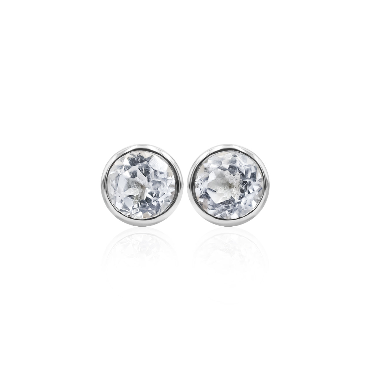 Danburite Round 4mm Post Style Earrings