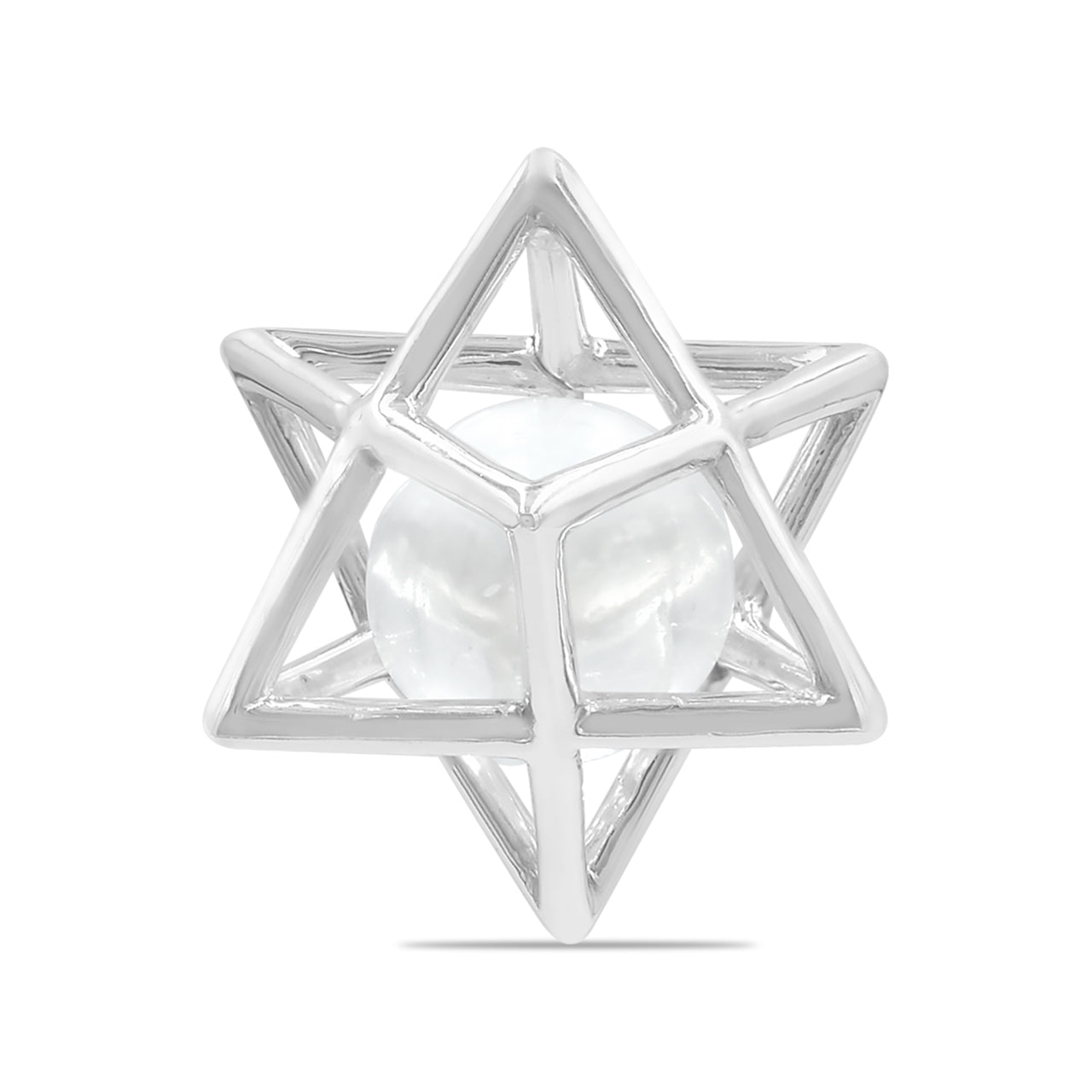 Starborn Merkabah Medium Cage Gemstone Sphere Pendant in Sterling Silver