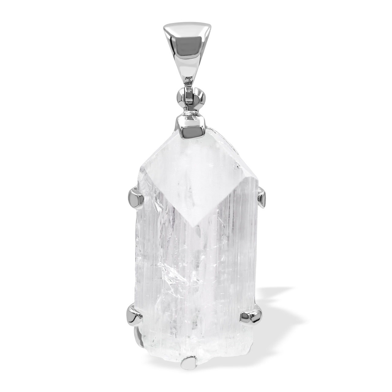 Starborn Danburite Crystal Pendant in Fine Sterling Silver