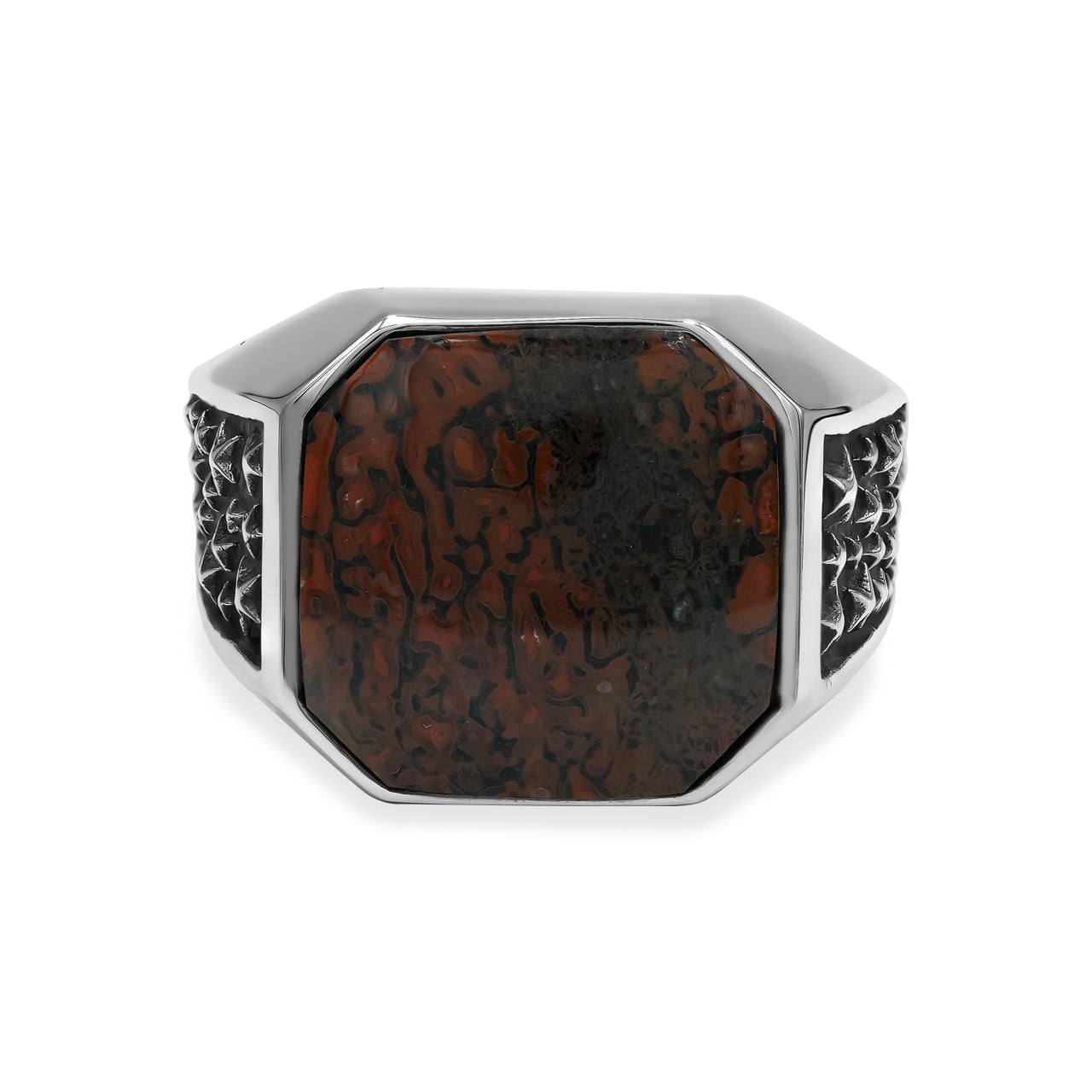 Starborn Fossil Dinosaur Bone Octagon Ring in Sterling Silver