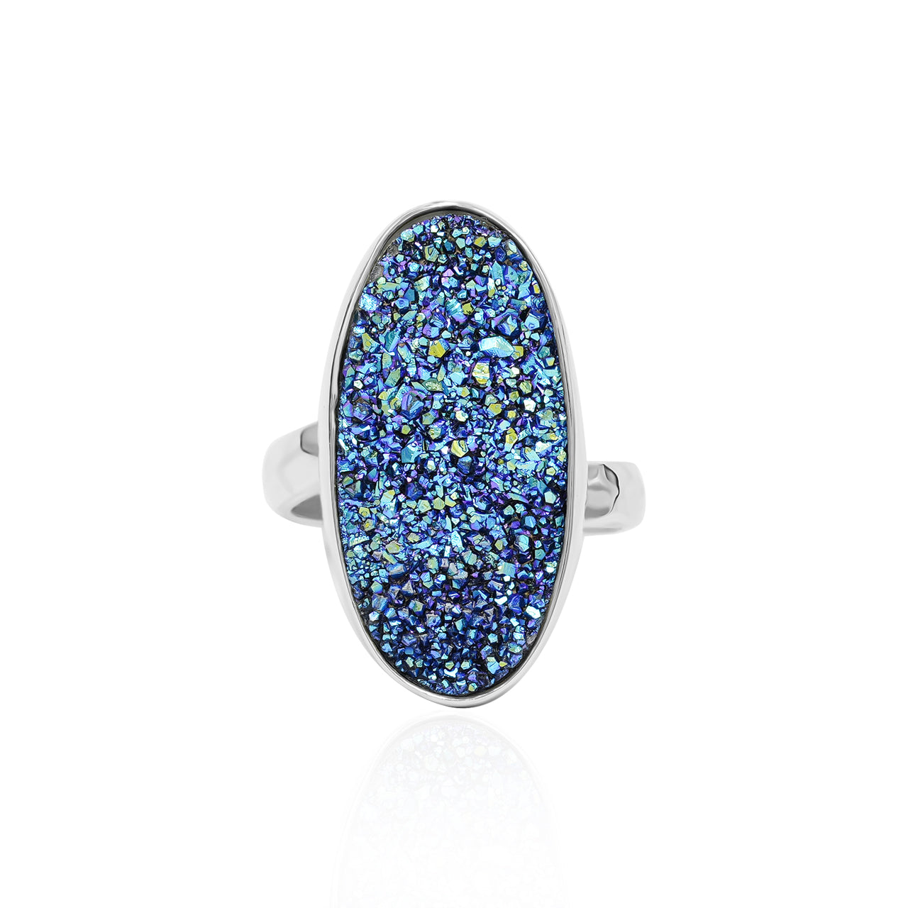 Cassiopeia Seas Quartz Drusy Oval Ring