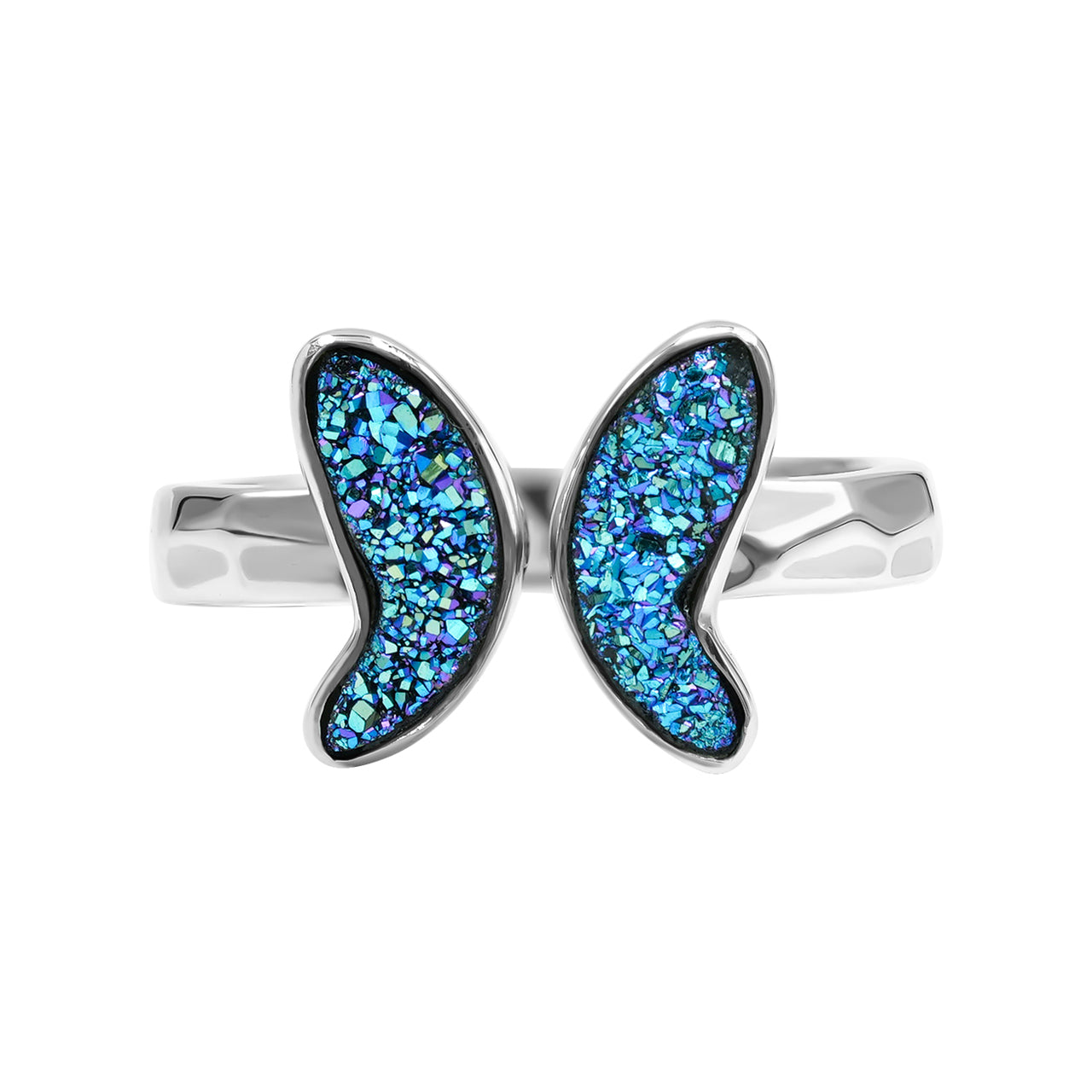 Cassiopeia Seas Quartz Drusy Butterfly Ring