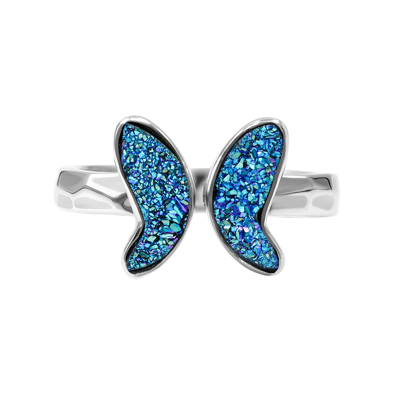 Cassiopeia Seas Quartz Drusy Butterfly Ring