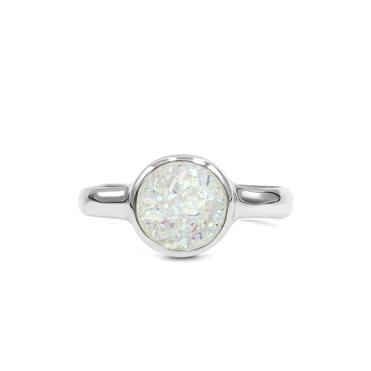 Quartz Drusy Round Ring