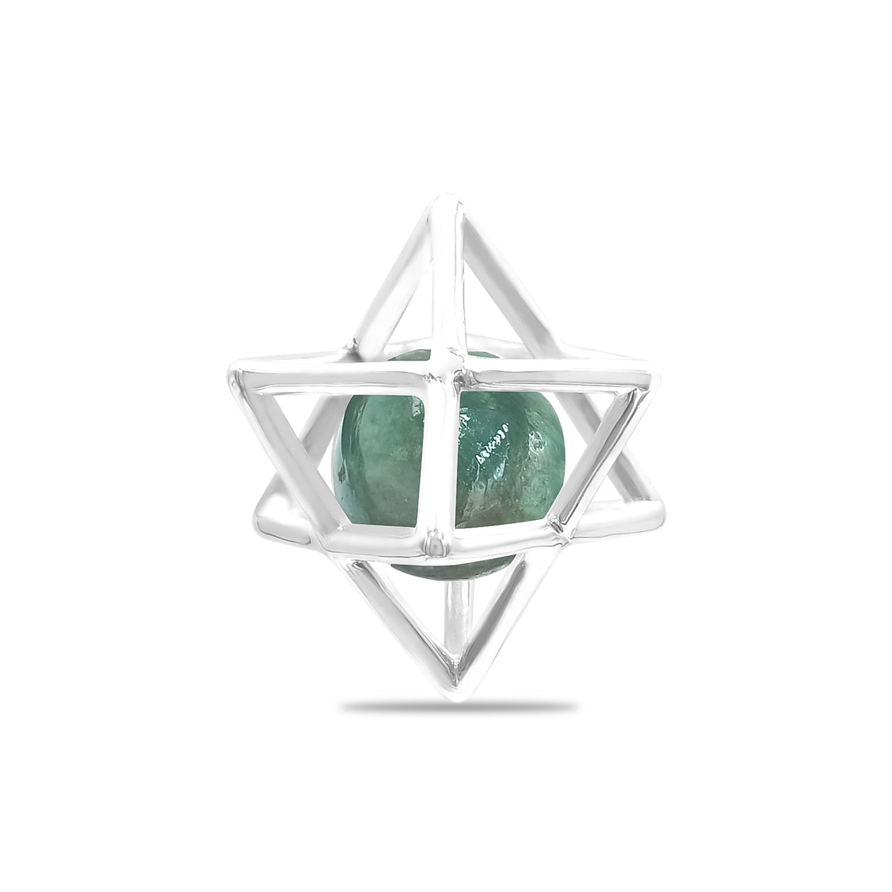 Starborn Merkabah Medium Cage Gemstone Sphere Pendant in Sterling Silver