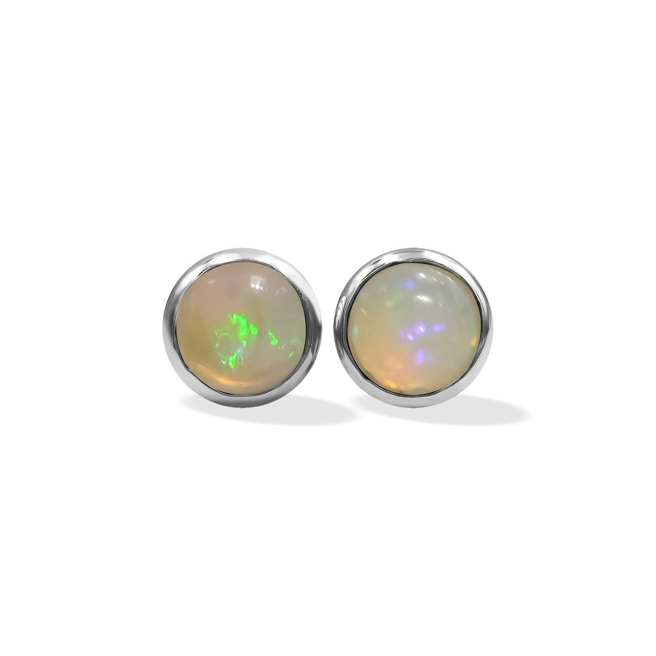 Natural Ethiopian Opal Post Style Earrings Round 5 mm