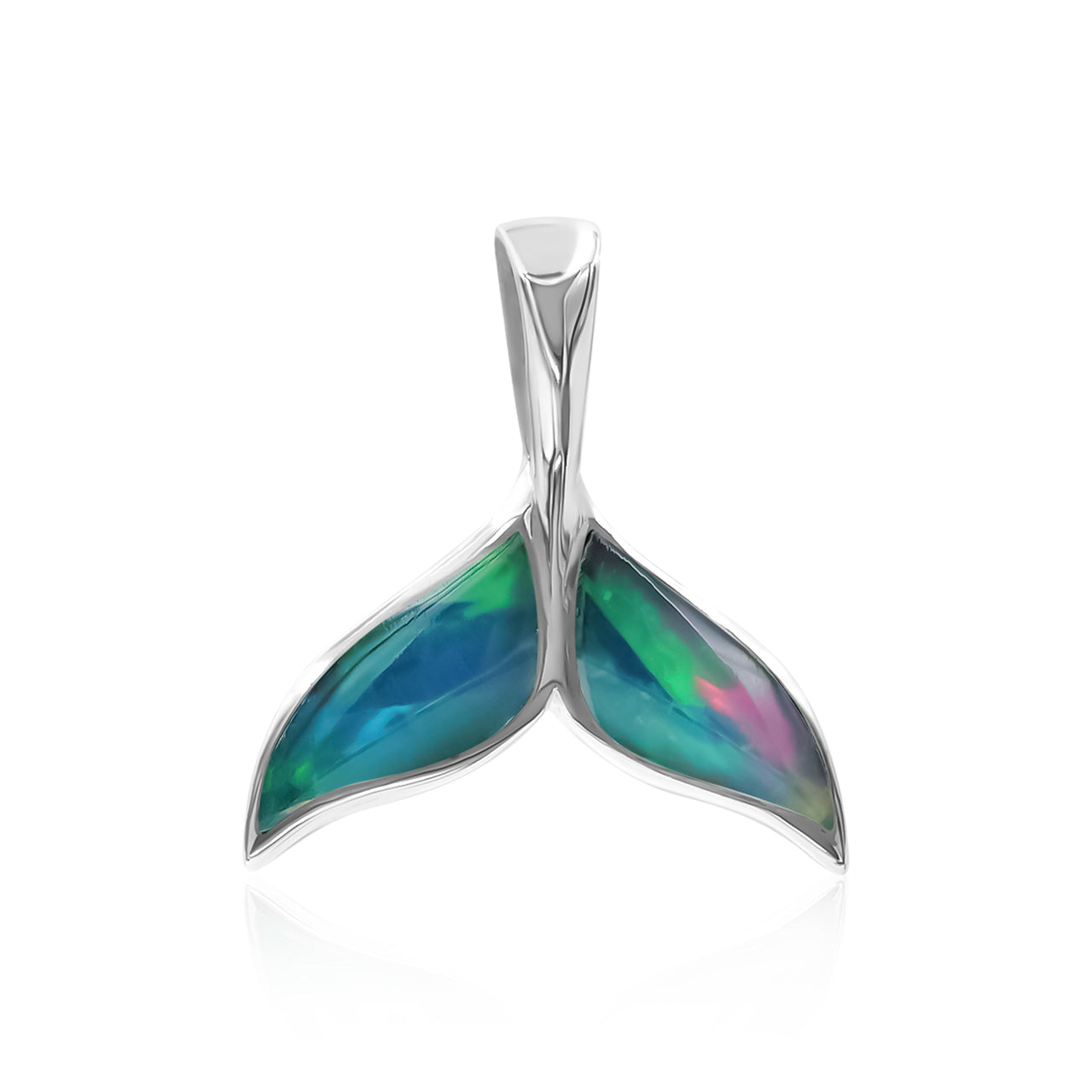 Ethiopian Opal Whale Tail Pendant - Small