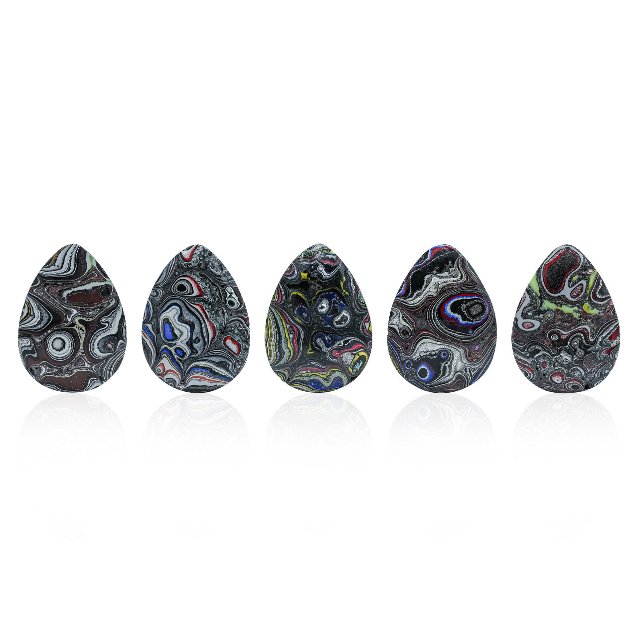 Fordite Pear Cabochons 18 x 25 mm