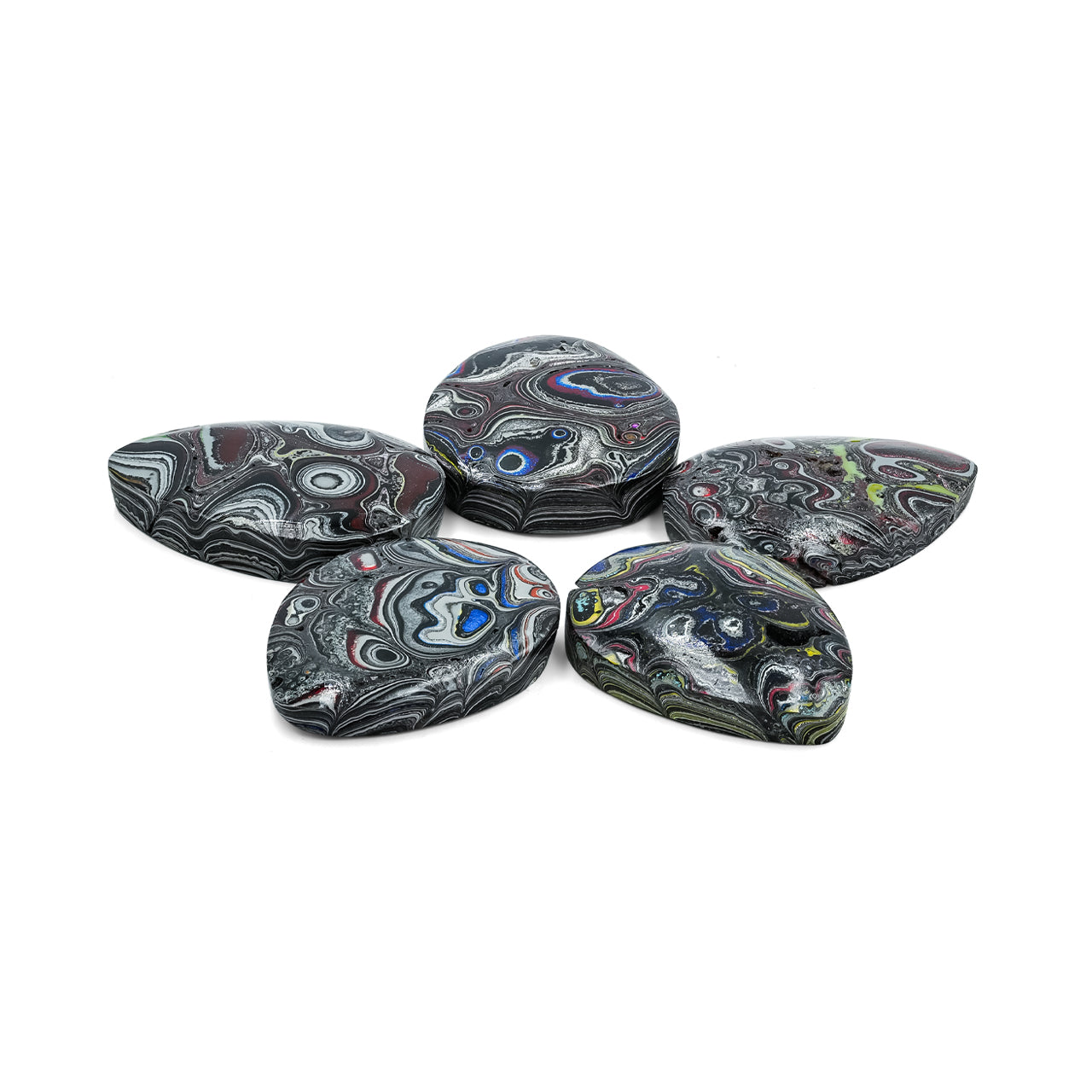 Fordite Pear Cabochons 18 x 25 mm