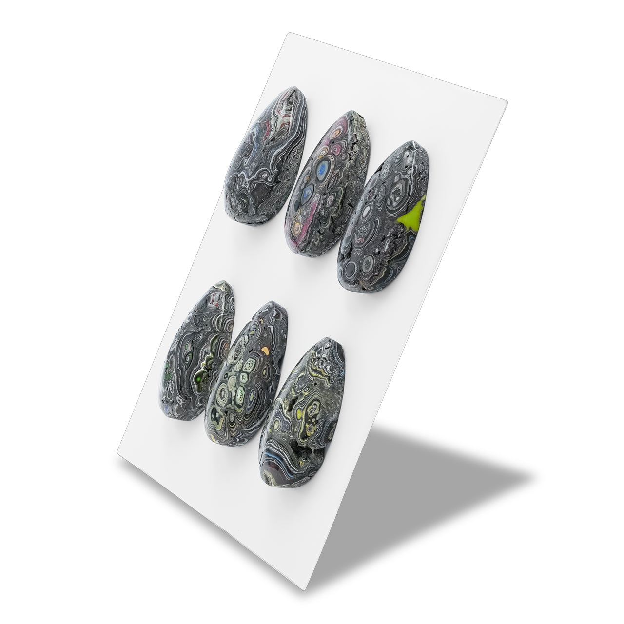 Fordite Pear Cabochons 18 x 25mm - 6 pieces