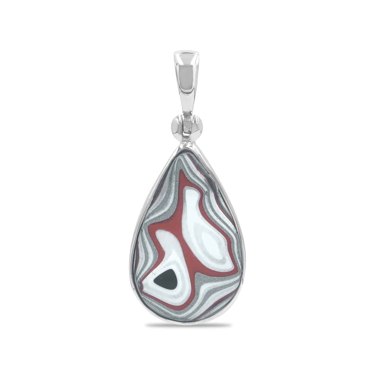 Starborn Red Fordite Pendant in Sterling Silver