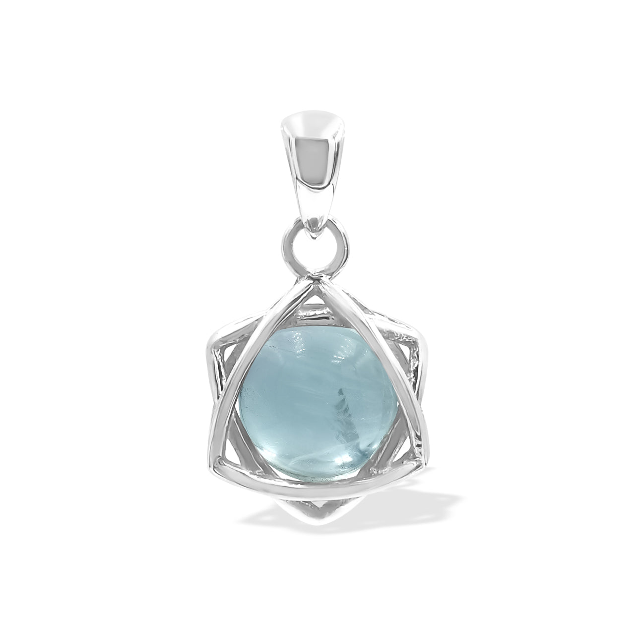 Starborn Gemstone Sphere 6-Point Star Pendant in Sterling Silver