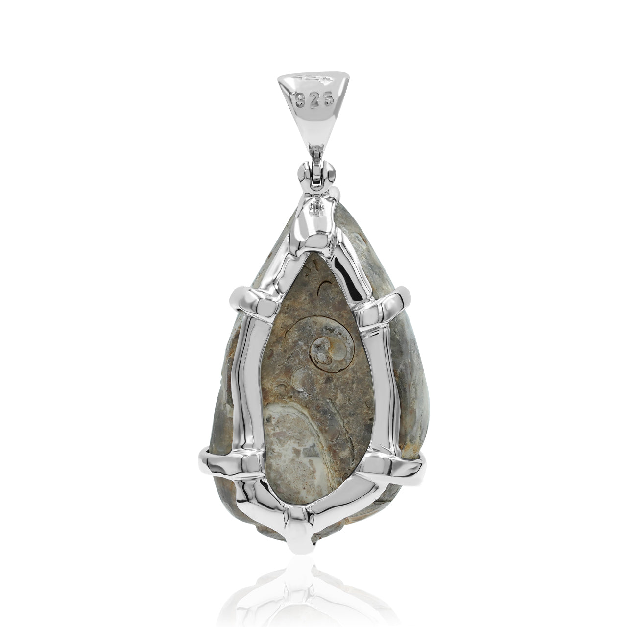 Fossilized Drusy Shell Prong Setting Pendant